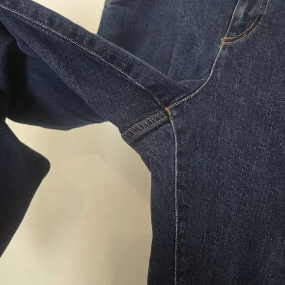 Lauren Ralph Lauren Jeans Women Plus Size 16W Straight High Rise Dark Wash Blue - Picture 2 of 9